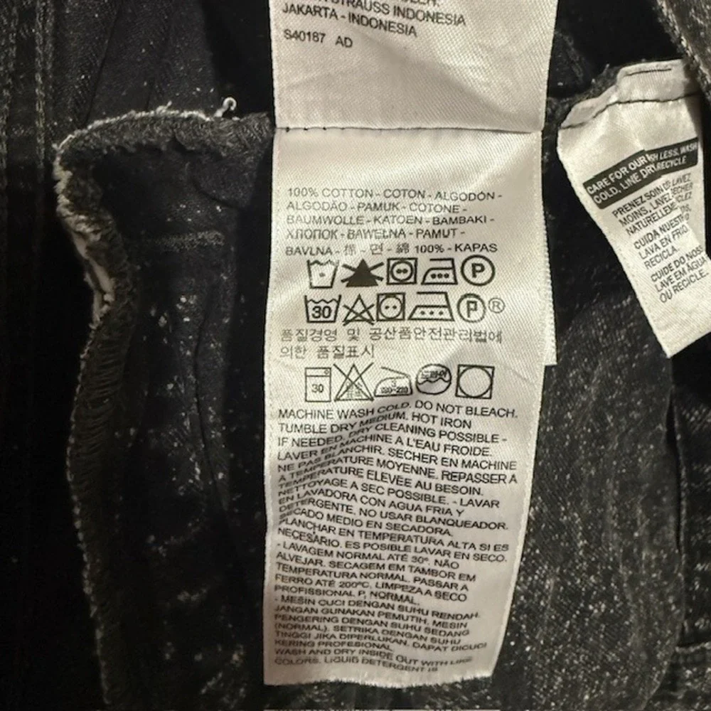 Levis Women's Black Acid Wash Denim Original Trucker Jacket Y2K 90s Grunge